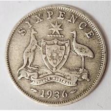 AUSTRALIA 1936 . SIXPENCE AUSTRALIA 1936 . SIXPENCE
